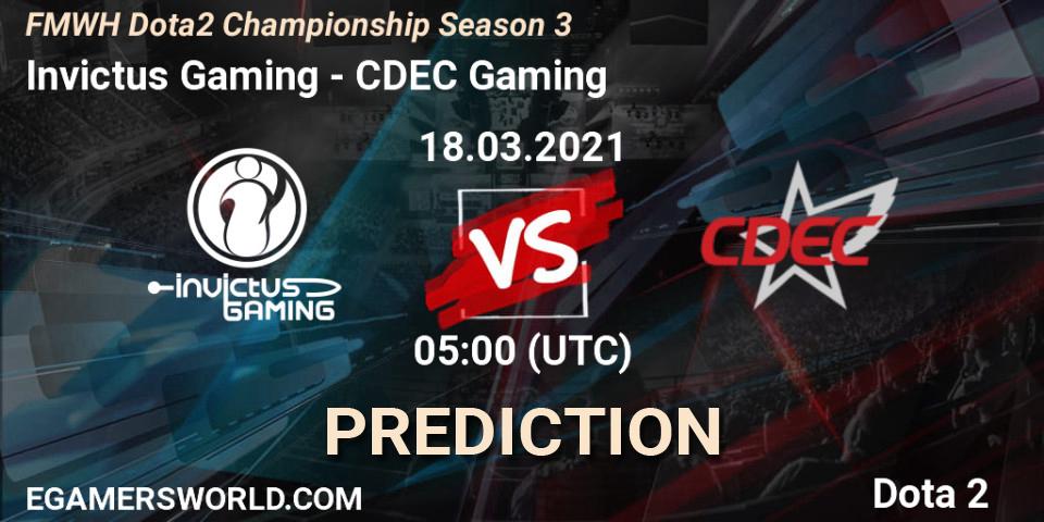 Prognoza Invictus Gaming - CDEC Gaming. 18.03.21, Dota 2, FMWH Dota2 Championship Season 3