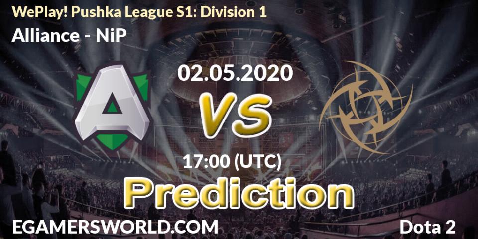 Prognoza Alliance - NiP. 02.05.2020 at 17:59, Dota 2, WePlay! Pushka League S1: Division 1