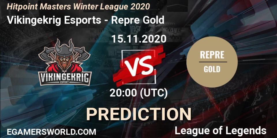 Prognoza Vikingekrig Esports - Repre Gold. 15.11.2020 at 20:00, LoL, Hitpoint Masters Winter League 2020