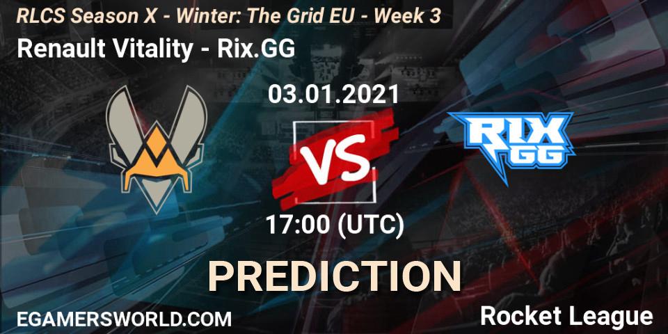Prognoza Renault Vitality - Rix.GG. 03.01.21, Rocket League, RLCS Season X - Winter: The Grid EU - Week 3
