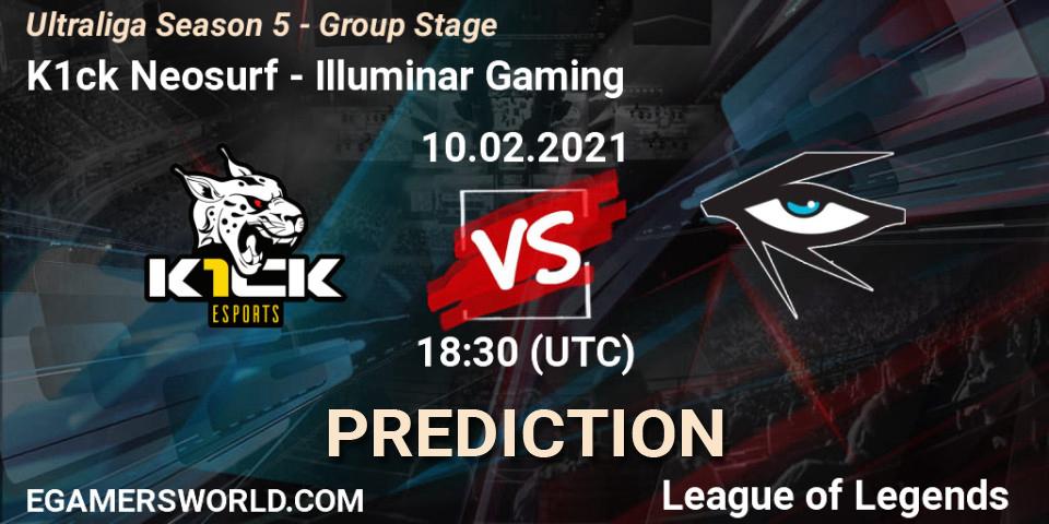 Prognoza K1ck Neosurf - Illuminar Gaming. 10.02.2021 at 18:30, LoL, Ultraliga Season 5 - Group Stage