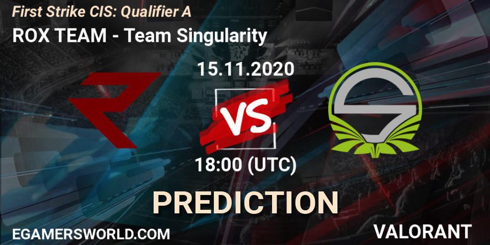 Prognoza ROX TEAM - Team Singularity. 15.11.20, VALORANT, First Strike CIS: Qualifier A