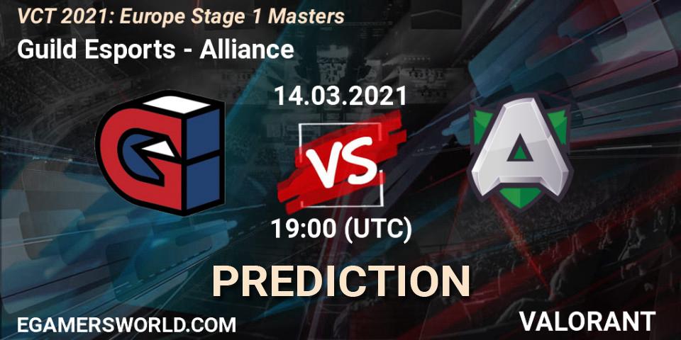 Prognoza Guild Esports - Alliance. 14.03.2021 at 19:00, VALORANT, VCT 2021: Europe Stage 1 Masters