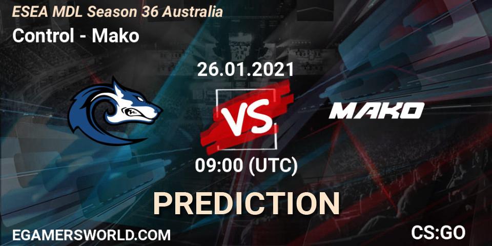 Prognoza Control - Mako. 26.01.21, CS2 (CS:GO), MDL ESEA Season 36: Australia - Premier Division