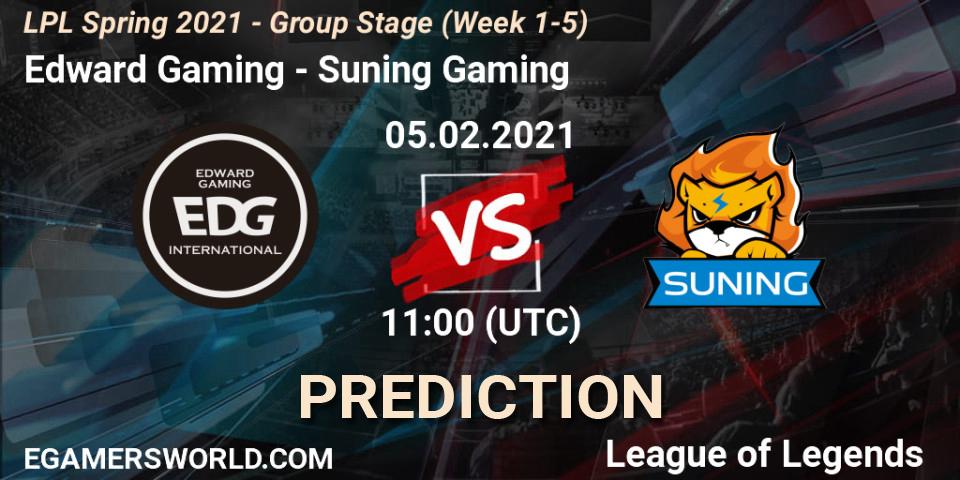 Prognoza Edward Gaming - Suning Gaming. 05.02.2021 at 11:24, LoL, LPL Spring 2021 - Group Stage (Week 1-5)