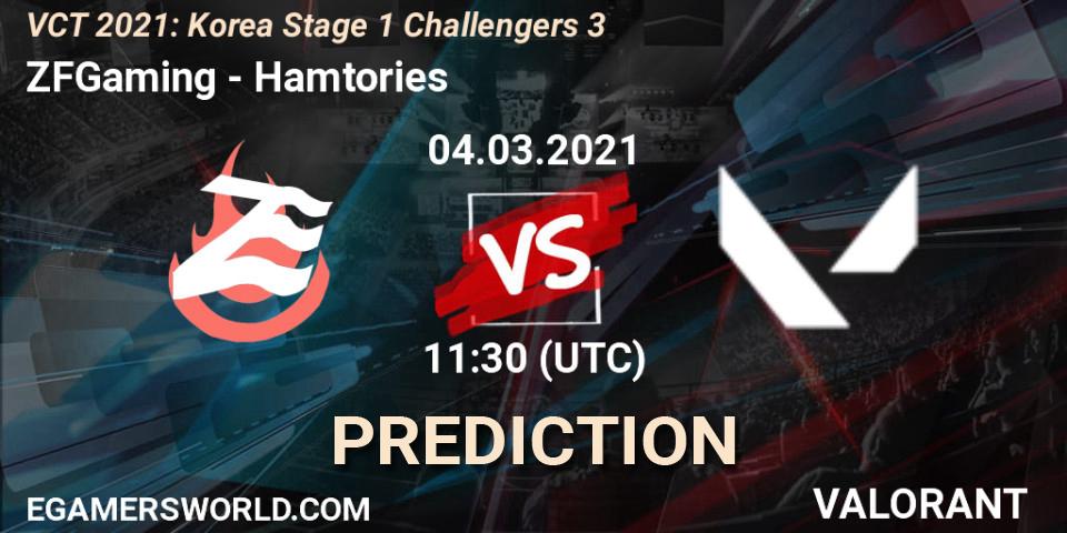 Prognoza ZFGaming - Hamtories. 04.03.2021 at 11:30, VALORANT, VCT 2021: Korea Stage 1 Challengers 3