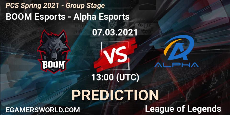 Prognoza BOOM Esports - Alpha Esports. 07.03.2021 at 13:00, LoL, PCS Spring 2021 - Group Stage