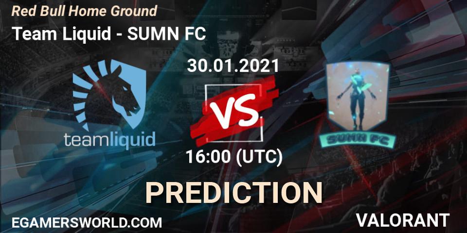 Prognoza Team Liquid - SUMN FC. 30.01.2021 at 16:00, VALORANT, Red Bull Home Ground