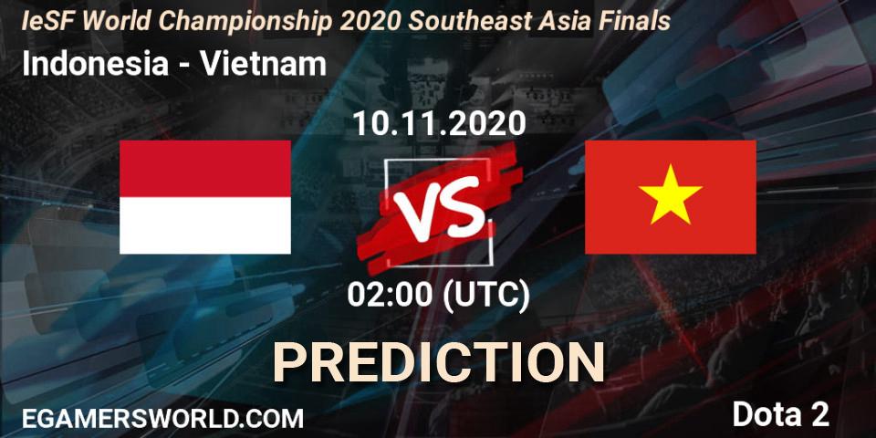 Prognoza Indonesia - Vietnam. 10.11.2020 at 02:00, Dota 2, IeSF World Championship 2020 Southeast Asia Finals