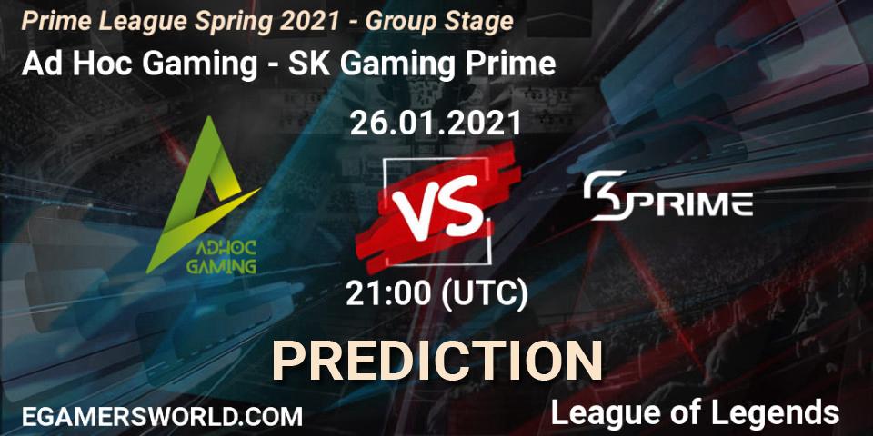 Prognoza Ad Hoc Gaming - SK Gaming Prime. 26.01.21, LoL, Prime League Spring 2021 - Group Stage