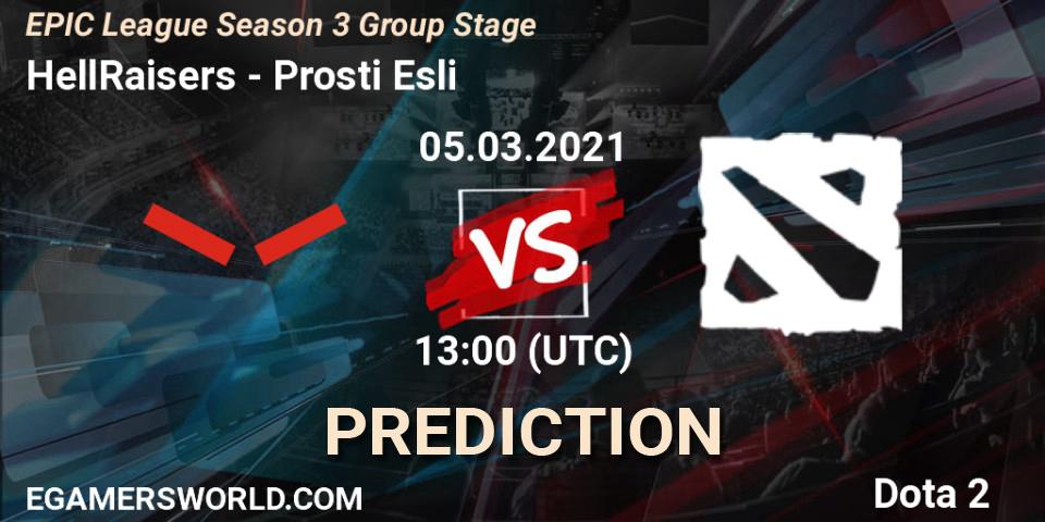 Prognoza HellRaisers - Prosti Esli. 05.03.2021 at 13:00, Dota 2, EPIC League Season 3 Group Stage