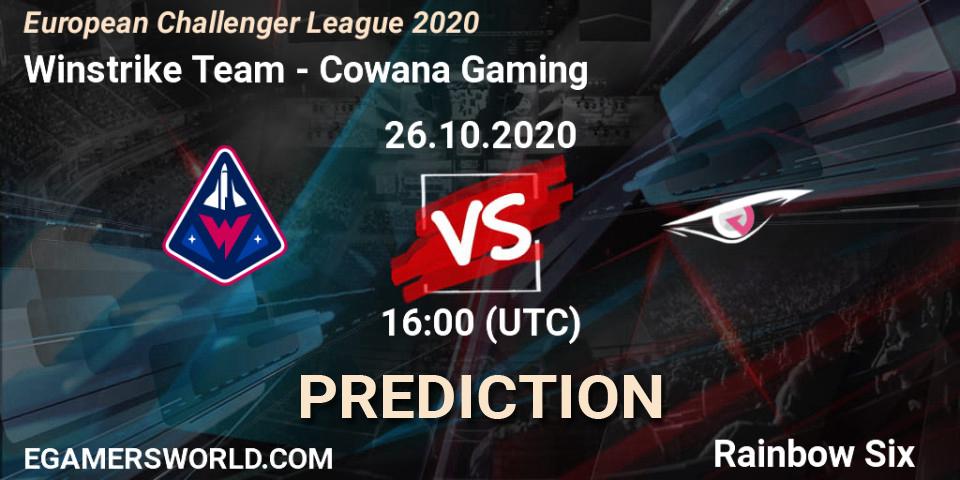Prognoza Winstrike Team - Cowana Gaming. 26.10.2020 at 16:00, Rainbow Six, European Challenger League 2020