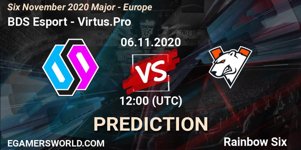 Prognoza BDS Esport - Virtus.Pro. 06.11.20, Rainbow Six, Six November 2020 Major - Europe