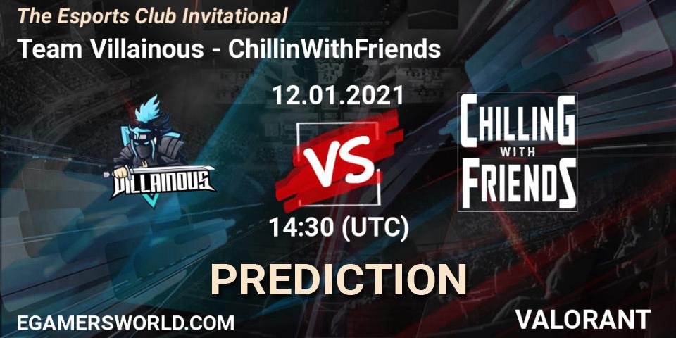 Prognoza Team Villainous - ChillinWithFriends. 16.01.2021 at 13:30, VALORANT, The Esports Club Invitational