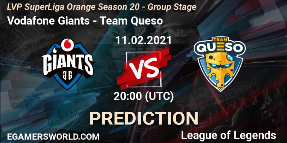 Prognoza Vodafone Giants - Team Queso. 11.02.2021 at 20:00, LoL, LVP SuperLiga Orange Season 20 - Group Stage