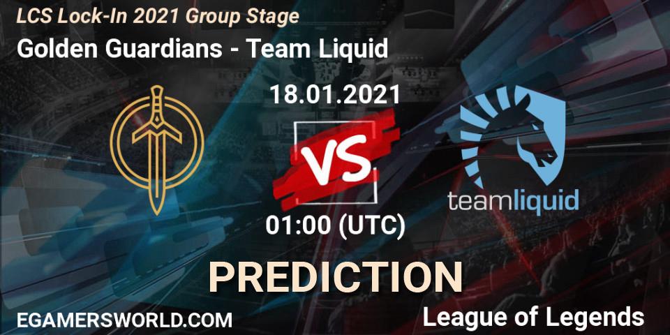 Prognoza Golden Guardians - Team Liquid. 18.01.2021 at 01:00, LoL, LCS Lock-In 2021 Group Stage