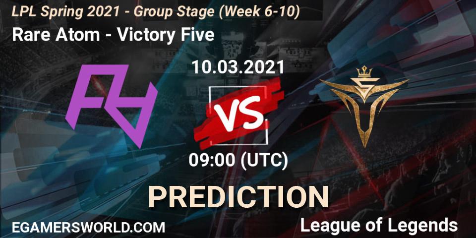 Prognoza Rare Atom - Victory Five. 10.03.2021 at 09:00, LoL, LPL Spring 2021 - Group Stage (Week 6-10)