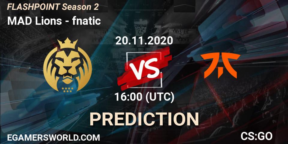 Prognoza MAD Lions - fnatic. 20.11.2020 at 16:00, Counter-Strike (CS2), Flashpoint Season 2