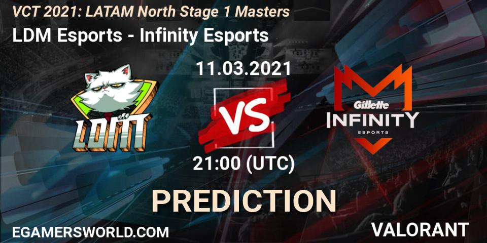 Prognoza LDM Esports - Infinity Esports. 11.03.2021 at 21:00, VALORANT, VCT 2021: LATAM North Stage 1 Masters