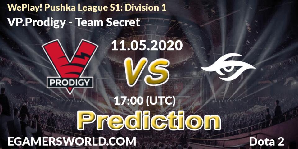 Prognoza VP.Prodigy - Team Secret. 11.05.2020 at 17:20, Dota 2, WePlay! Pushka League S1: Division 1