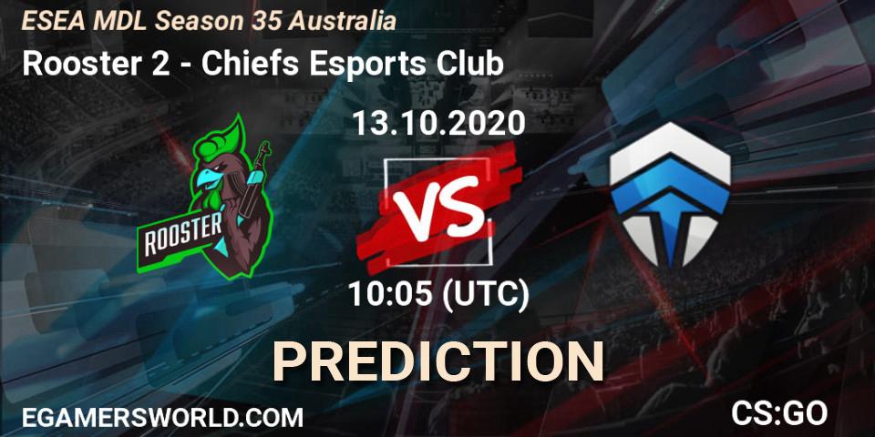 Prognoza Rooster 2 - Chiefs Esports Club. 14.10.2020 at 09:05, Counter-Strike (CS2), ESEA MDL Season 35 Australia