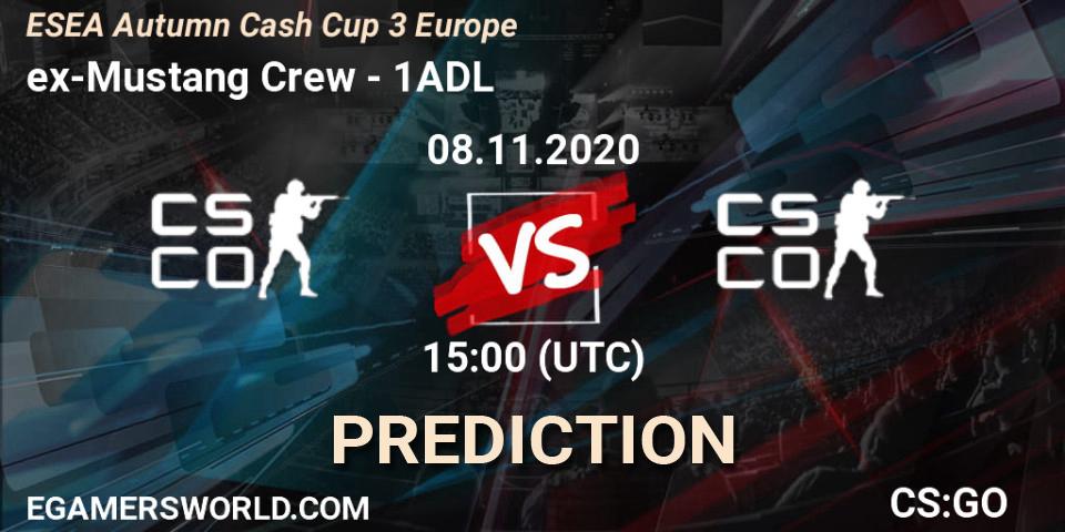 Prognoza ex-Mustang Crew - 1ADL. 08.11.2020 at 15:00, Counter-Strike (CS2), ESEA Autumn Cash Cup 3 Europe