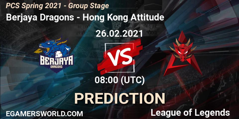 Prognoza Berjaya Dragons - Hong Kong Attitude. 26.02.2021 at 08:00, LoL, PCS Spring 2021 - Group Stage