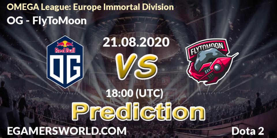 Prognoza OG - FlyToMoon. 21.08.2020 at 19:03, Dota 2, OMEGA League: Europe Immortal Division