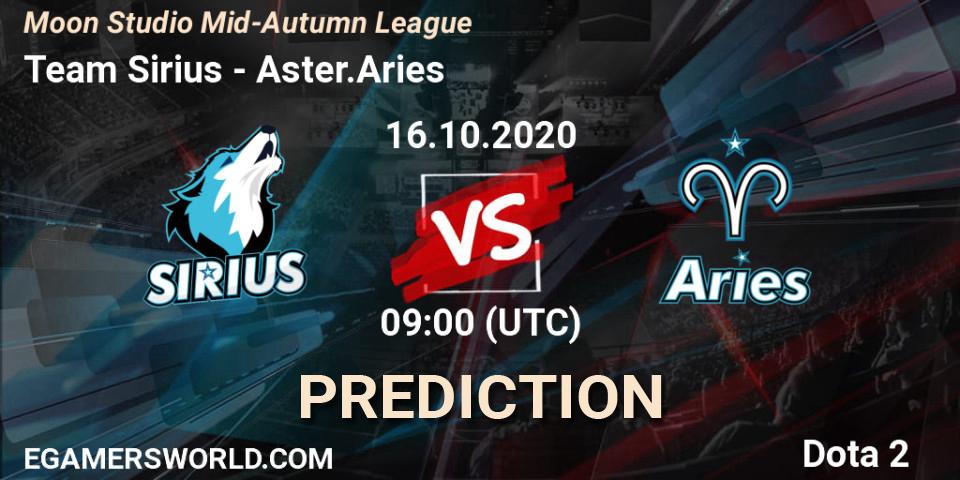 Prognoza Team Sirius - Aster.Aries. 16.10.2020 at 09:00, Dota 2, Moon Studio Mid-Autumn League