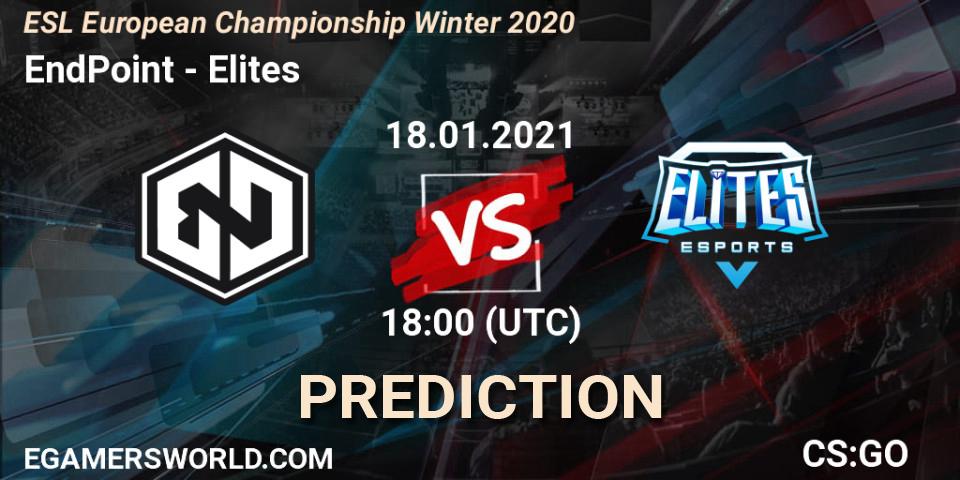 Prognoza EndPoint - Elites. 18.01.2021 at 18:15, Counter-Strike (CS2), ESL European Championship Winter 2020
