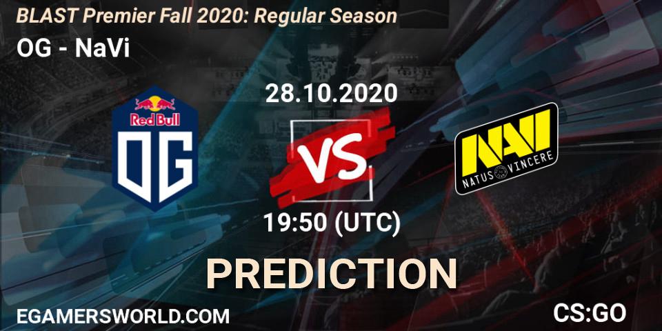Prognoza OG - NaVi. 28.10.2020 at 19:50, Counter-Strike (CS2), BLAST Premier Fall 2020: Regular Season