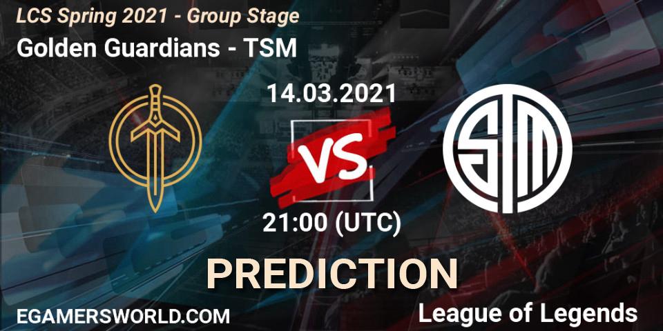 Prognoza Golden Guardians - TSM. 14.03.2021 at 21:00, LoL, LCS Spring 2021 - Group Stage