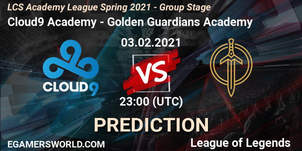 Prognoza Cloud9 Academy - Golden Guardians Academy. 03.02.21, LoL, LCS Academy League Spring 2021 - Group Stage