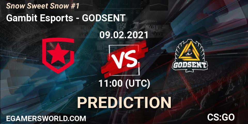 Prognoza Gambit Esports - GODSENT. 09.02.2021 at 11:00, Counter-Strike (CS2), Snow Sweet Snow #1