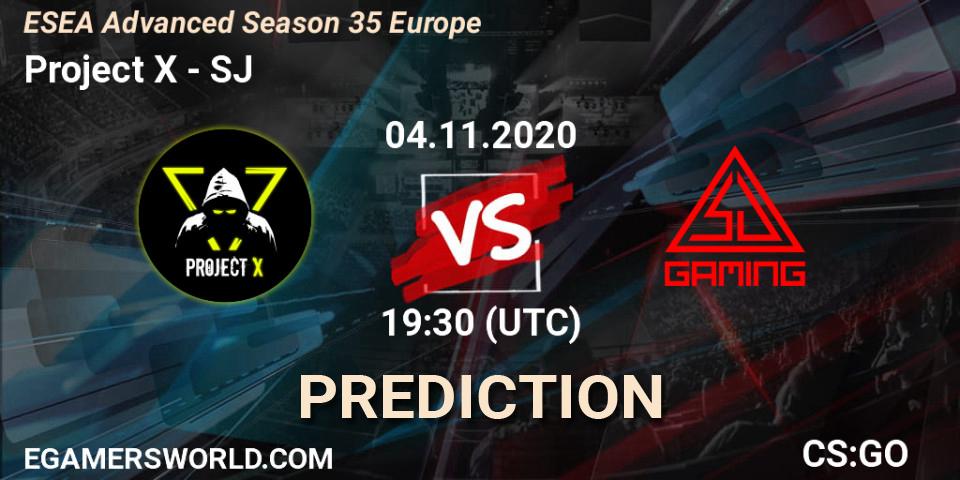 Prognoza Project X - SJ. 04.11.2020 at 14:30, Counter-Strike (CS2), ESEA Advanced Season 35 Europe