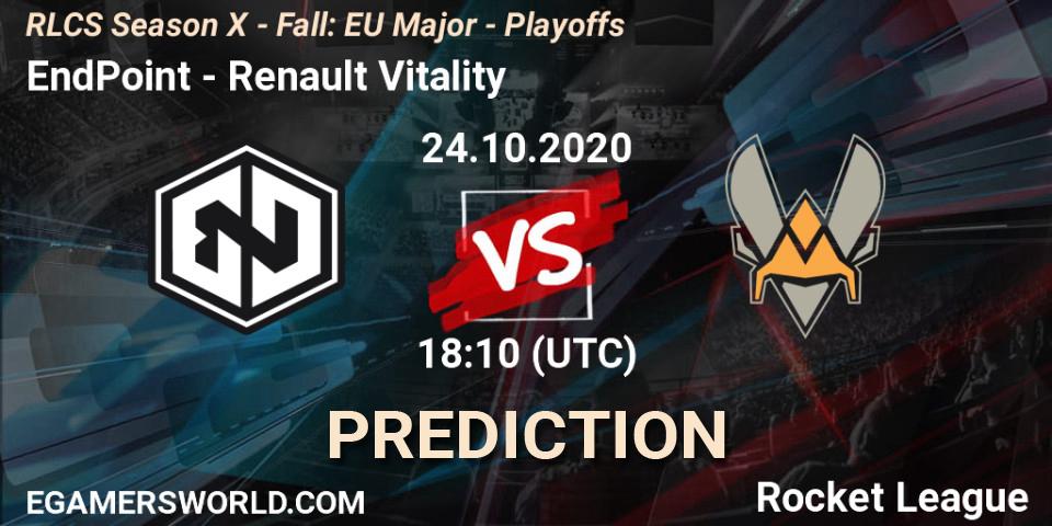 Prognoza EndPoint - Renault Vitality. 24.10.2020 at 17:50, Rocket League, RLCS Season X - Fall: EU Major - Playoffs