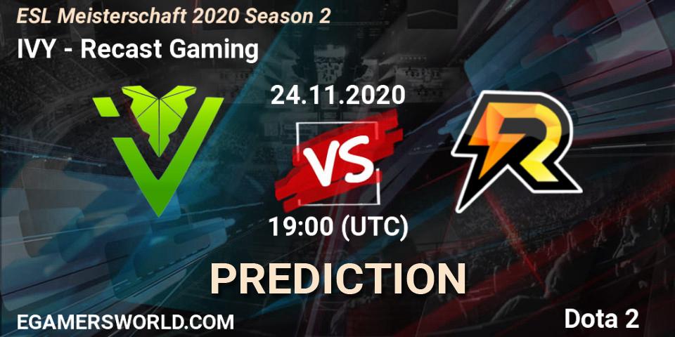 Prognoza IVY - Recast Gaming. 24.11.2020 at 19:36, Dota 2, ESL Meisterschaft 2020 Season 2