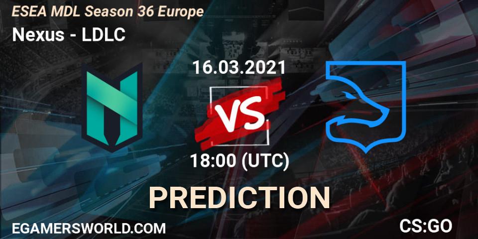 Prognoza Nexus - LDLC. 16.03.2021 at 18:10, Counter-Strike (CS2), MDL ESEA Season 36: Europe - Premier division