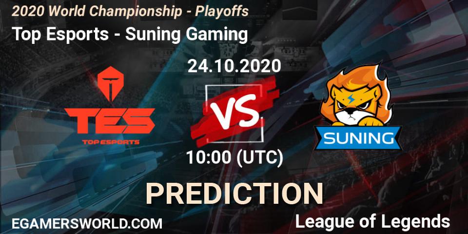 Prognoza Top Esports - Suning Gaming. 25.10.20, LoL, 2020 World Championship - Playoffs