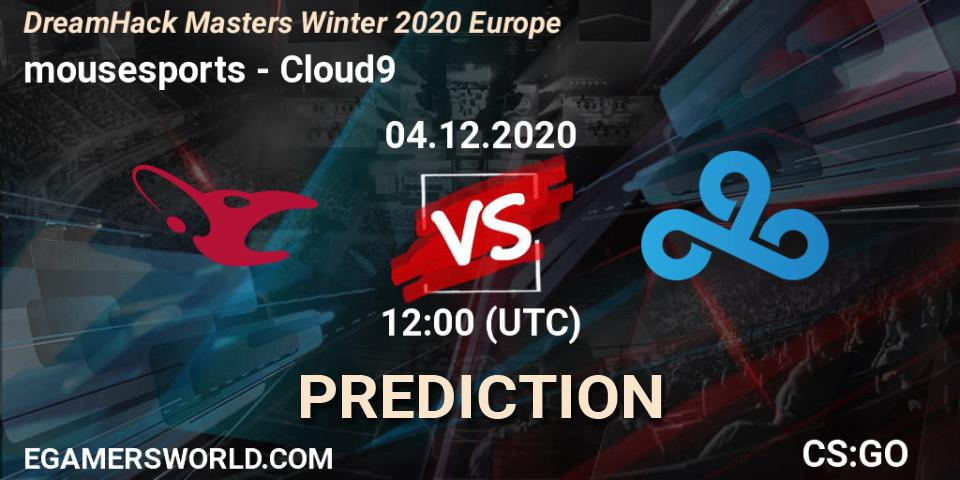 Prognoza mousesports - Cloud9. 04.12.20, CS2 (CS:GO), DreamHack Masters Winter 2020 Europe