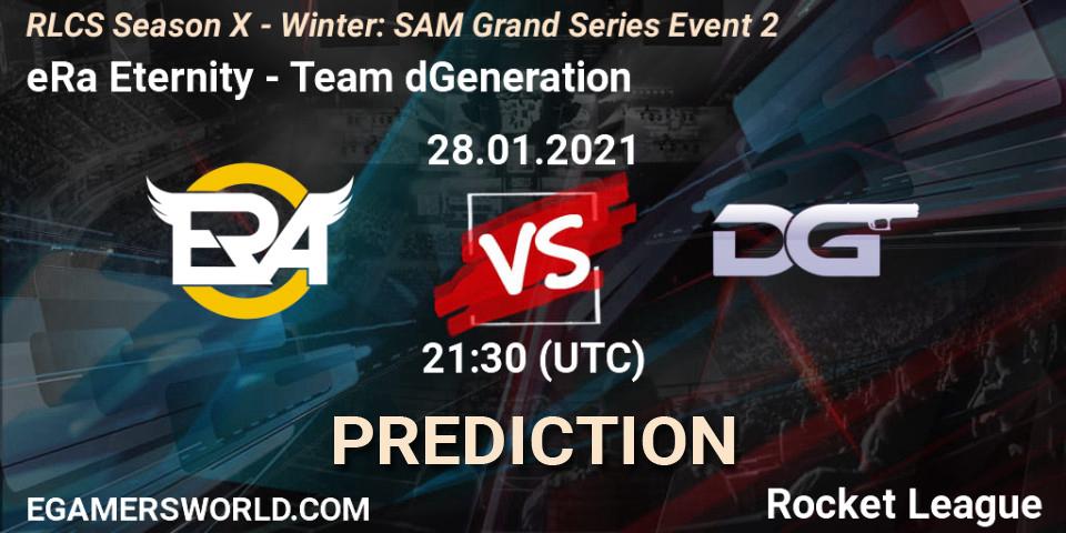 Prognoza eRa Eternity - Team dGeneration. 28.01.2021 at 21:30, Rocket League, RLCS Season X - Winter: SAM Grand Series Event 2
