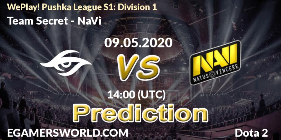 Prognoza Team Secret - NaVi. 09.05.2020 at 13:45, Dota 2, WePlay! Pushka League S1: Division 1