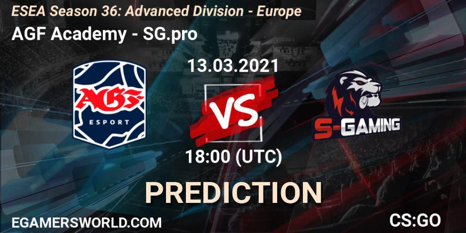 Prognoza AGF Academy - SG.pro. 14.03.2021 at 18:00, Counter-Strike (CS2), ESEA Season 36: Europe - Advanced Division