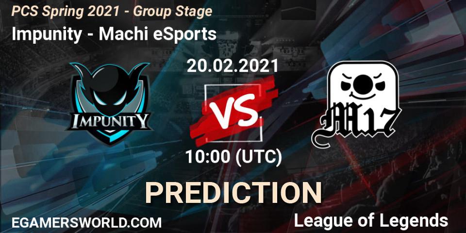 Prognoza Impunity - Machi eSports. 20.02.2021 at 10:05, LoL, PCS Spring 2021 - Group Stage