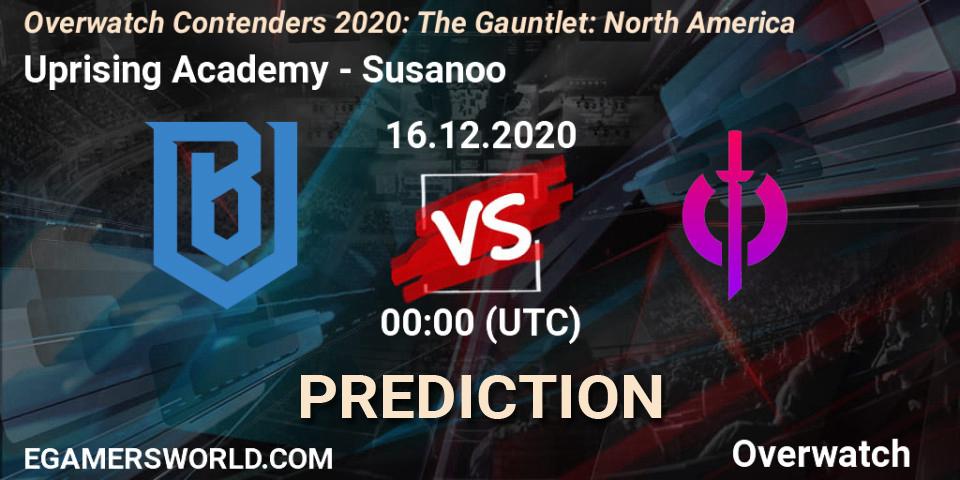 Prognoza Uprising Academy - Susanoo. 15.12.2020 at 23:40, Overwatch, Overwatch Contenders 2020: The Gauntlet: North America