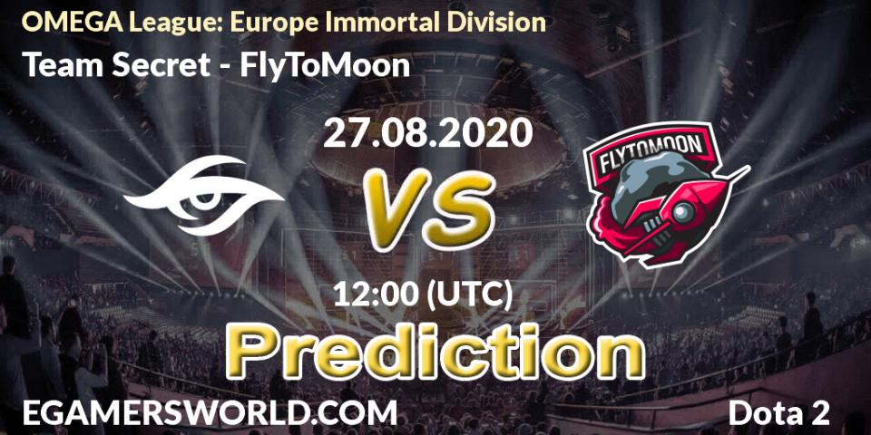 Prognoza Team Secret - FlyToMoon. 27.08.20, Dota 2, OMEGA League: Europe Immortal Division