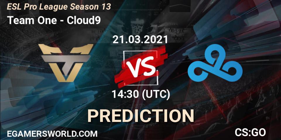 Prognoza Team One - Cloud9. 21.03.2021 at 15:30, Counter-Strike (CS2), ESL Pro League Season 13
