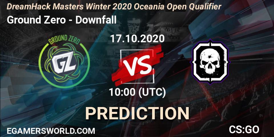 Prognoza Ground Zero - Downfall. 17.10.2020 at 10:00, Counter-Strike (CS2), DreamHack Masters Winter 2020 Oceania Open Qualifier