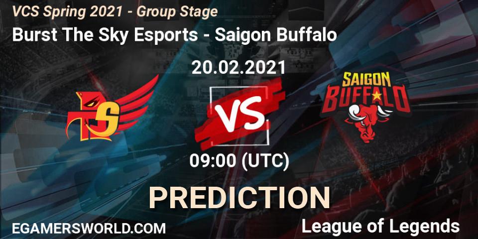 Prognoza Burst The Sky Esports - Saigon Buffalo. 20.02.2021 at 09:00, LoL, VCS Spring 2021 - Group Stage