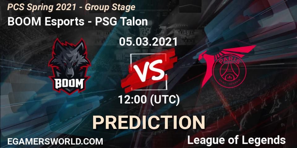 Prognoza BOOM Esports - PSG Talon. 05.03.2021 at 12:00, LoL, PCS Spring 2021 - Group Stage